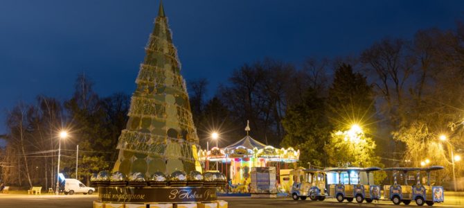 На каких условиях стоит рекламная елка в парке Глобы в Днепре