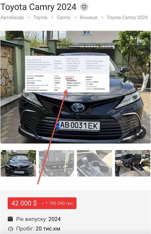 Toyota Camry з 50% знижкою: чоловік посадовиці Київської митниці Інни Болюх купив авто вдвічі дешевше від ринкової вартості Toyota Camry з 50% знижкою: чоловік посадовиці Київської митниці Інни Болюх купив авто вдвічі дешевше від ринкової вартості